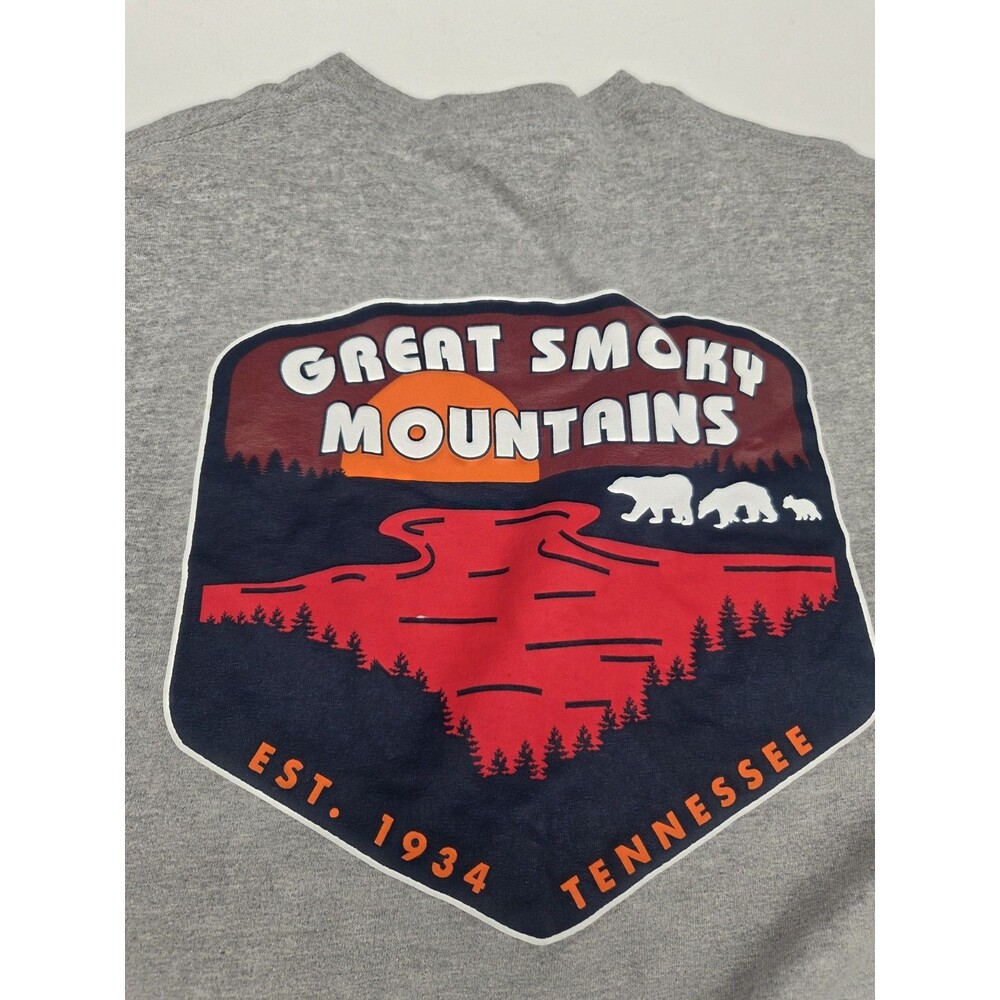 Great Smoky Mountains Gray 2 Sided Shirt Size M Medium Graphic Print Bears - Picture 4 of 15